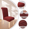 Chair Covers for Dining Room Wine Red Set of 4,Soft Stretch Parsons Chair Covers Removable Washable for Kitchen(4 Pack,Wine Red)